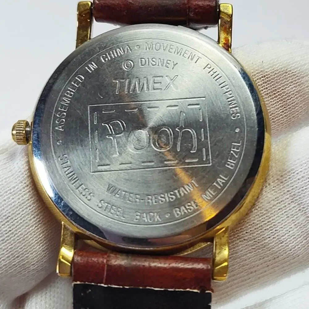 Vintage Timex Disney Tigger Watch Large Dial Brown Strap